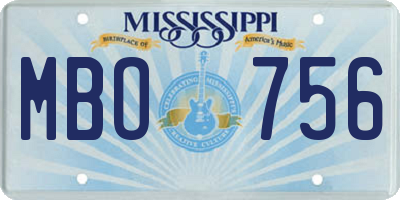 MS license plate MBO756