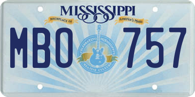 MS license plate MBO757