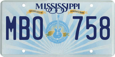 MS license plate MBO758