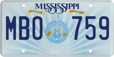 MS license plate MBO759