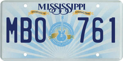 MS license plate MBO761