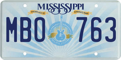 MS license plate MBO763