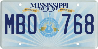MS license plate MBO768