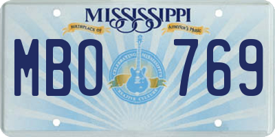MS license plate MBO769