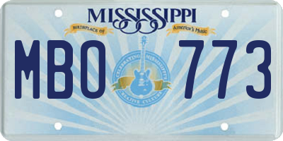 MS license plate MBO773