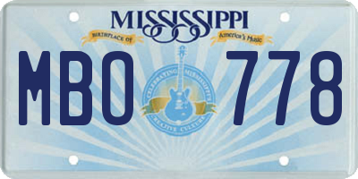 MS license plate MBO778