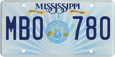 MS license plate MBO780
