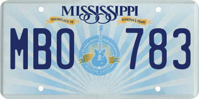 MS license plate MBO783