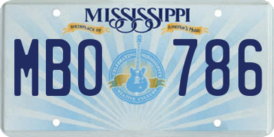 MS license plate MBO786