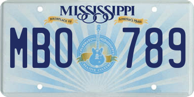 MS license plate MBO789