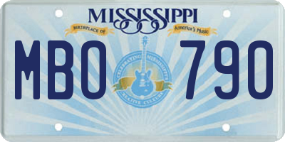 MS license plate MBO790