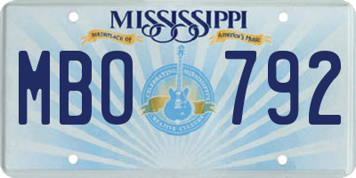 MS license plate MBO792