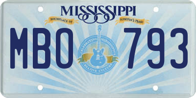 MS license plate MBO793