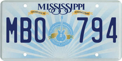 MS license plate MBO794