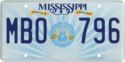 MS license plate MBO796