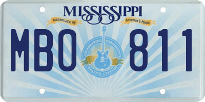 MS license plate MBO811