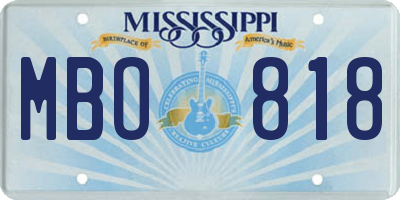 MS license plate MBO818