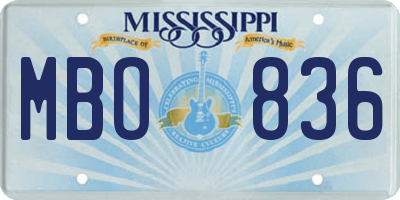 MS license plate MBO836