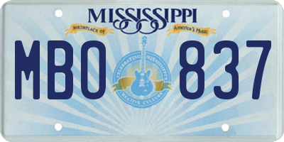 MS license plate MBO837