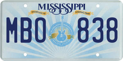 MS license plate MBO838