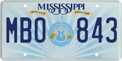 MS license plate MBO843