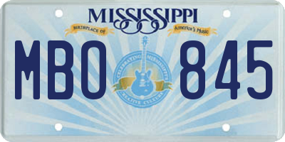 MS license plate MBO845