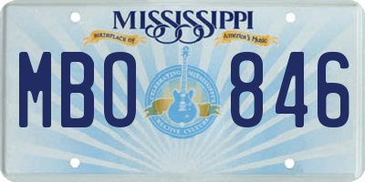 MS license plate MBO846