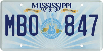 MS license plate MBO847