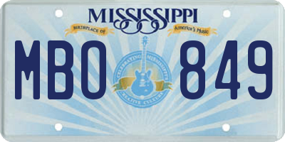 MS license plate MBO849