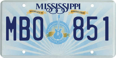 MS license plate MBO851