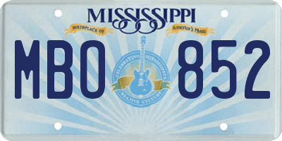 MS license plate MBO852