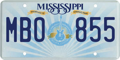 MS license plate MBO855