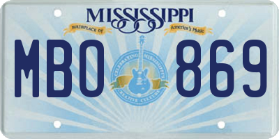 MS license plate MBO869