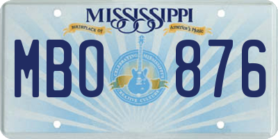 MS license plate MBO876