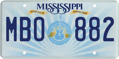 MS license plate MBO882
