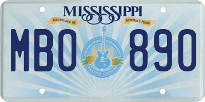 MS license plate MBO890