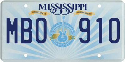 MS license plate MBO910