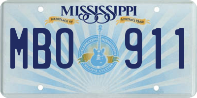 MS license plate MBO911