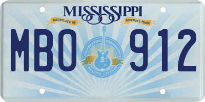 MS license plate MBO912