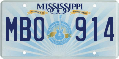 MS license plate MBO914