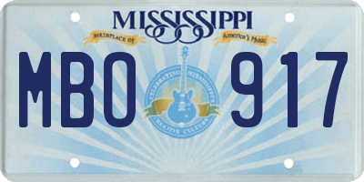 MS license plate MBO917