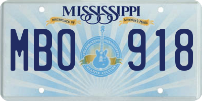 MS license plate MBO918