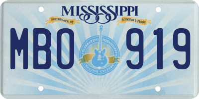 MS license plate MBO919