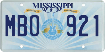 MS license plate MBO921