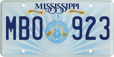 MS license plate MBO923