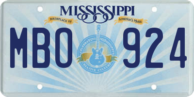 MS license plate MBO924