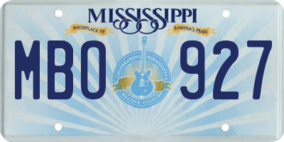 MS license plate MBO927