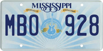 MS license plate MBO928