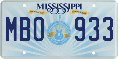 MS license plate MBO933