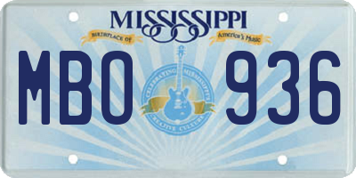MS license plate MBO936